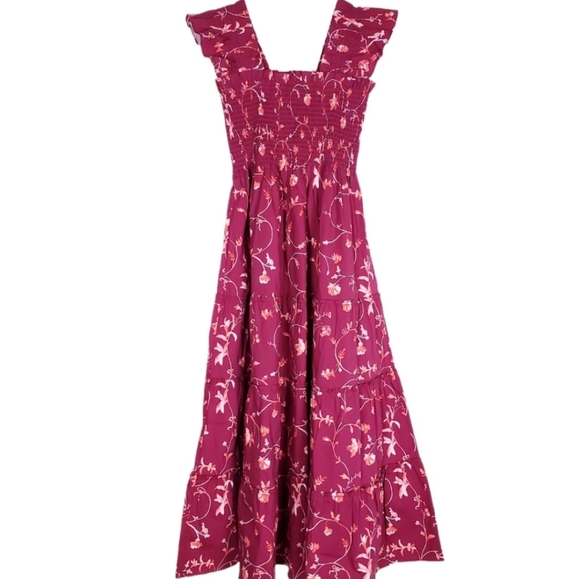 Hill House Dresses & Skirts - HILL HOUSE Ellie Nap Dress in burgundy botanical floral cottagecore